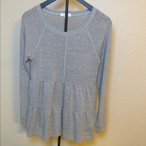Ultra Flirt Heather Gray Long Sleeve Top